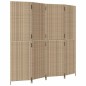 vidaXL Biombo de 4 paneles ratán sintético beige vidaXL Biombo de 4 paneles ratán sintético beige