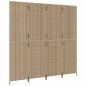 vidaXL Biombo de 4 paneles ratán sintético beige vidaXL Biombo de 4 paneles ratán sintético beige