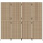 vidaXL Biombo de 4 paneles ratán sintético beige vidaXL Biombo de 4 paneles ratán sintético beige