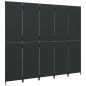 vidaXL Biombo de 5 paneles ratán sintético negro vidaXL Biombo de 5 paneles ratán sintético negro