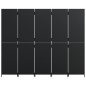 vidaXL Biombo de 5 paneles ratán sintético negro vidaXL Biombo de 5 paneles ratán sintético negro