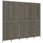 vidaXL Biombo de 5 paneles ratán sintético gris vidaXL Biombo de 5 paneles ratán sintético gris