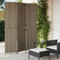 vidaXL Biombo de 3 paneles ratán sintético gris vidaXL Biombo de 3 paneles ratán sintético gris