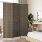 vidaXL Biombo de 3 paneles ratán sintético gris vidaXL Biombo de 3 paneles ratán sintético gris