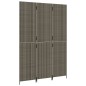 vidaXL Biombo de 3 paneles ratán sintético gris vidaXL Biombo de 3 paneles ratán sintético gris