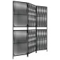 vidaXL Biombo de 3 paneles ratán sintético negro vidaXL Biombo de 3 paneles ratán sintético negro