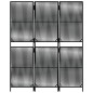vidaXL Biombo de 3 paneles ratán sintético negro vidaXL Biombo de 3 paneles ratán sintético negro
