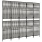 vidaXL Biombo de 5 paneles ratán sintético gris vidaXL Biombo de 5 paneles ratán sintético gris