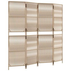 vidaXL Biombo de 4 paneles ratán sintético beige