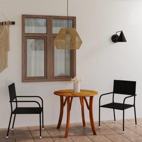 vidaXL Juego de comedor para jardín 3 piezas negro
