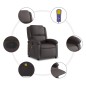 vidaXL Sillón de masaje eléctrico cuero auténtico marrón oscuro vidaXL Sillón de masaje eléctrico cuero auténtico marrón oscuro