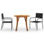vidaXL Juego de comedor para jardín 3 piezas negro vidaXL Juego de comedor para jardín 3 piezas negro
