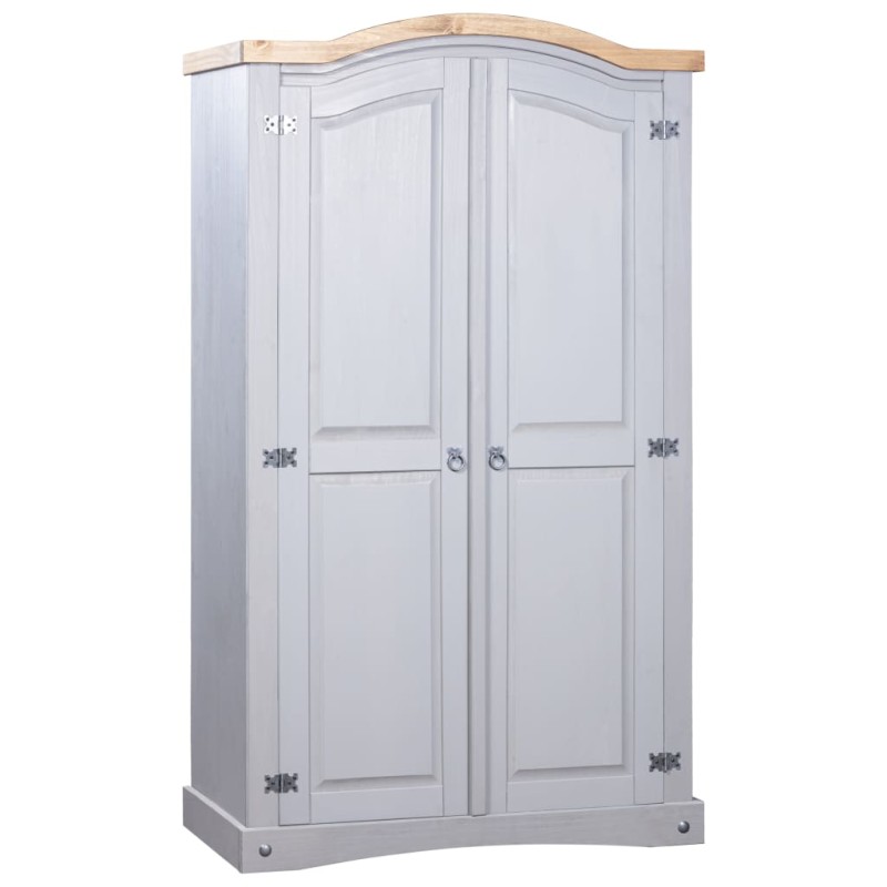 vidaXL Armario madera de pino Mexicano estilo Corona gris 2 Puertas vidaXL Armario madera de pino Mexicano estilo Corona gris 2 Puertas
