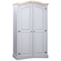 vidaXL Armario madera de pino Mexicano estilo Corona gris 2 Puertas vidaXL Armario madera de pino Mexicano estilo Corona gris 2 Puertas
