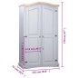 vidaXL Armario madera de pino Mexicano estilo Corona gris 2 Puertas vidaXL Armario madera de pino Mexicano estilo Corona gris 2 Puertas