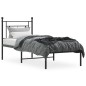 vidaXL Estructura de cama con cabecero metal negro 75x190 cm vidaXL Estructura de cama con cabecero metal negro 75x190 cm