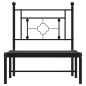 vidaXL Estructura de cama con cabecero metal negro 75x190 cm vidaXL Estructura de cama con cabecero metal negro 75x190 cm