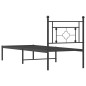 vidaXL Estructura de cama con cabecero metal negro 75x190 cm vidaXL Estructura de cama con cabecero metal negro 75x190 cm
