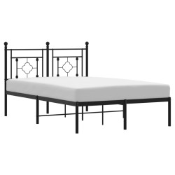 vidaXL Estructura de cama con cabecero metal negro 120x190 cm