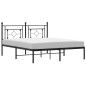 vidaXL Estructura de cama con cabecero metal negro 150x200 cm vidaXL Estructura de cama con cabecero metal negro 150x200 cm