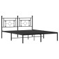 vidaXL Estructura de cama con cabecero metal negro 150x200 cm vidaXL Estructura de cama con cabecero metal negro 150x200 cm