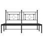 vidaXL Estructura de cama con cabecero metal negro 150x200 cm vidaXL Estructura de cama con cabecero metal negro 150x200 cm