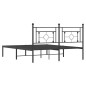 vidaXL Estructura de cama con cabecero metal negro 150x200 cm vidaXL Estructura de cama con cabecero metal negro 150x200 cm