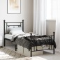 vidaXL Estructura de cama con cabecero y estribo metal negro 80x200 cm vidaXL Estructura de cama con cabecero y estribo metal negro 80x200 cm