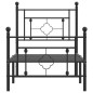 vidaXL Estructura de cama con cabecero y estribo metal negro 80x200 cm vidaXL Estructura de cama con cabecero y estribo metal negro 80x200 cm