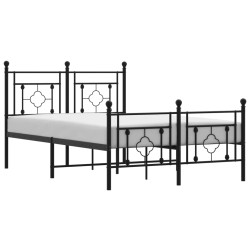 vidaXL Estructura de cama cabecero y pie de cama metal negro 120x200cm