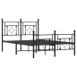 vidaXL Estructura de cama cabecero y pie de cama metal negro 120x200cm vidaXL Estructura de cama cabecero y pie de cama metal negro 120x200cm