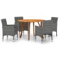 vidaXL Juego de comedor para jardín de 5 piezas gris vidaXL Juego de comedor para jardín de 5 piezas gris
