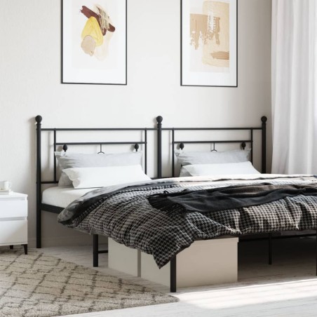 vidaXL Cabecero de metal negro 193 cm
