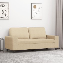 vidaXL Sofá de 2 plazas de tela color crema 140 cm
