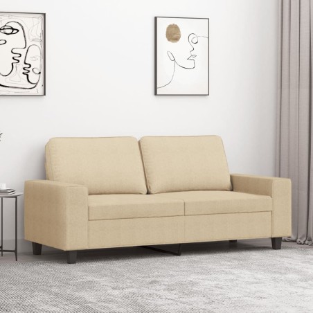 vidaXL Sofá de 2 plazas de tela color crema 140 cm