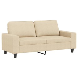 vidaXL Sofá de 2 plazas de tela color crema 140 cm