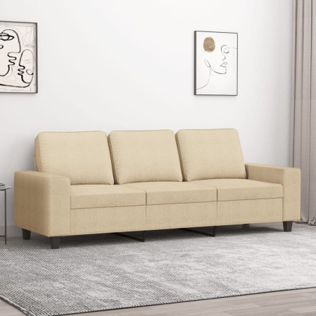 vidaXL Sofá de 3 plazas de tela crema 180 cm