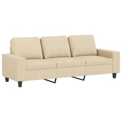 vidaXL Sofá de 3 plazas de tela crema 180 cm