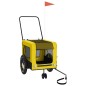 vidaXL Remolque bicicleta mascotas hierro tela Oxford amarillo negro