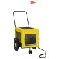 vidaXL Remolque bicicleta mascotas hierro tela Oxford amarillo negro