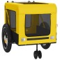 vidaXL Remolque bicicleta mascotas hierro tela Oxford amarillo negro