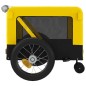 vidaXL Remolque bicicleta mascotas hierro tela Oxford amarillo negro
