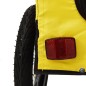 vidaXL Remolque bicicleta mascotas hierro tela Oxford amarillo negro