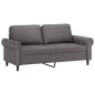 vidaXL Sofá de 2 plazas de cuero sintético gris 140 cm vidaXL Sofá de 2 plazas de cuero sintético gris 140 cm