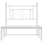 vidaXL Estructura de cama de metal con cabecero blanco 100x200 cm vidaXL Estructura de cama de metal con cabecero blanco 100x200 cm