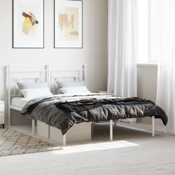 vidaXL Estructura de cama de metal con cabecero blanca 140x190 cm