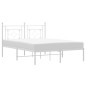 vidaXL Estructura de cama de metal con cabecero blanca 140x190 cm