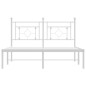 vidaXL Estructura de cama de metal con cabecero blanca 140x190 cm