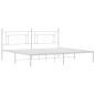 vidaXL Estructura de cama con cabecero metal blanca 200x200 cm vidaXL Estructura de cama con cabecero metal blanca 200x200 cm