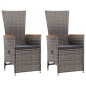 vidaXL Juego de comedor de jardín de 3 piezas gris